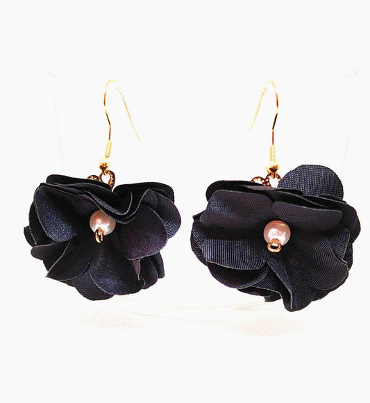 Pendientes flores de tela 7 colores - Evam Joies