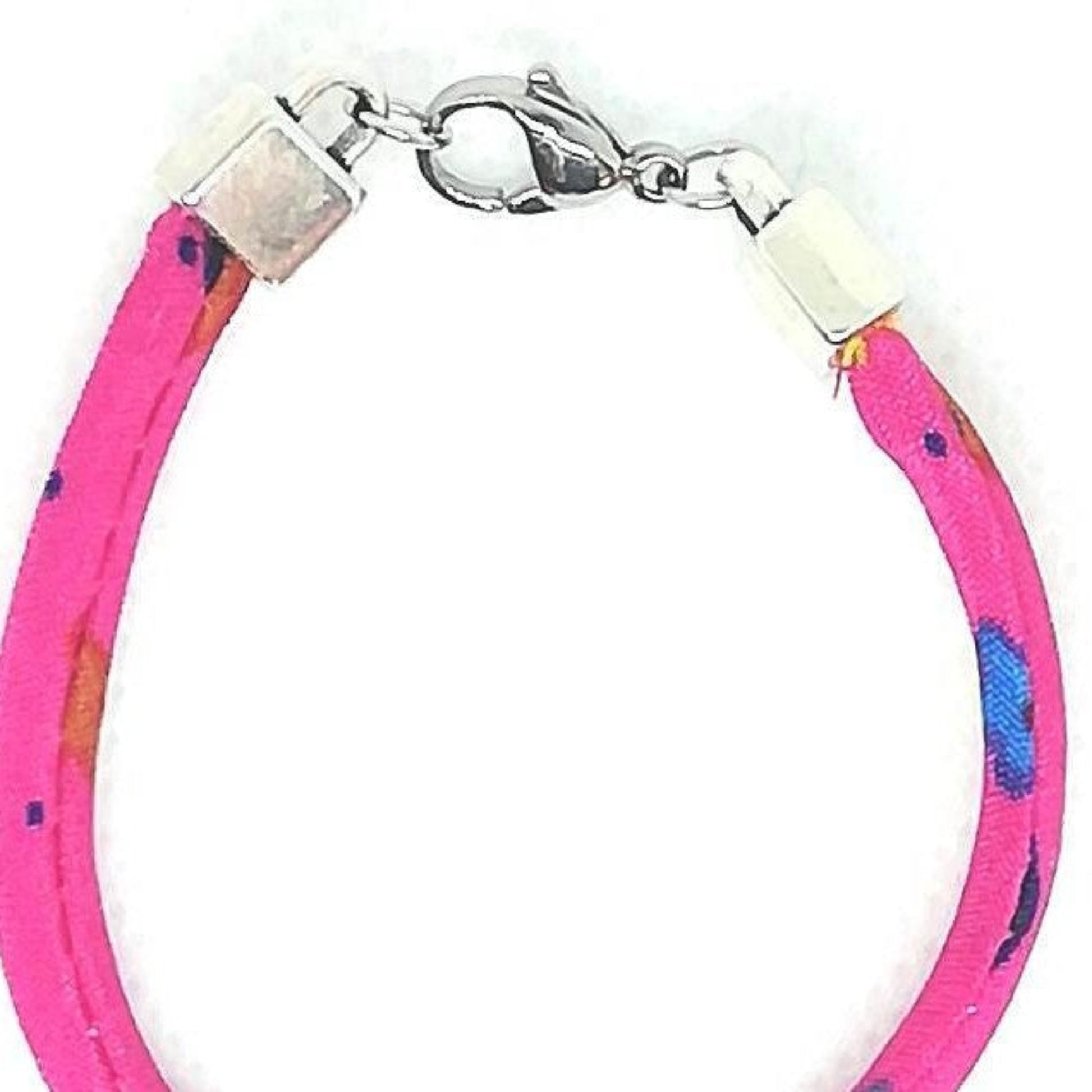 Cierre de pulsera de cordón fucsia estampado